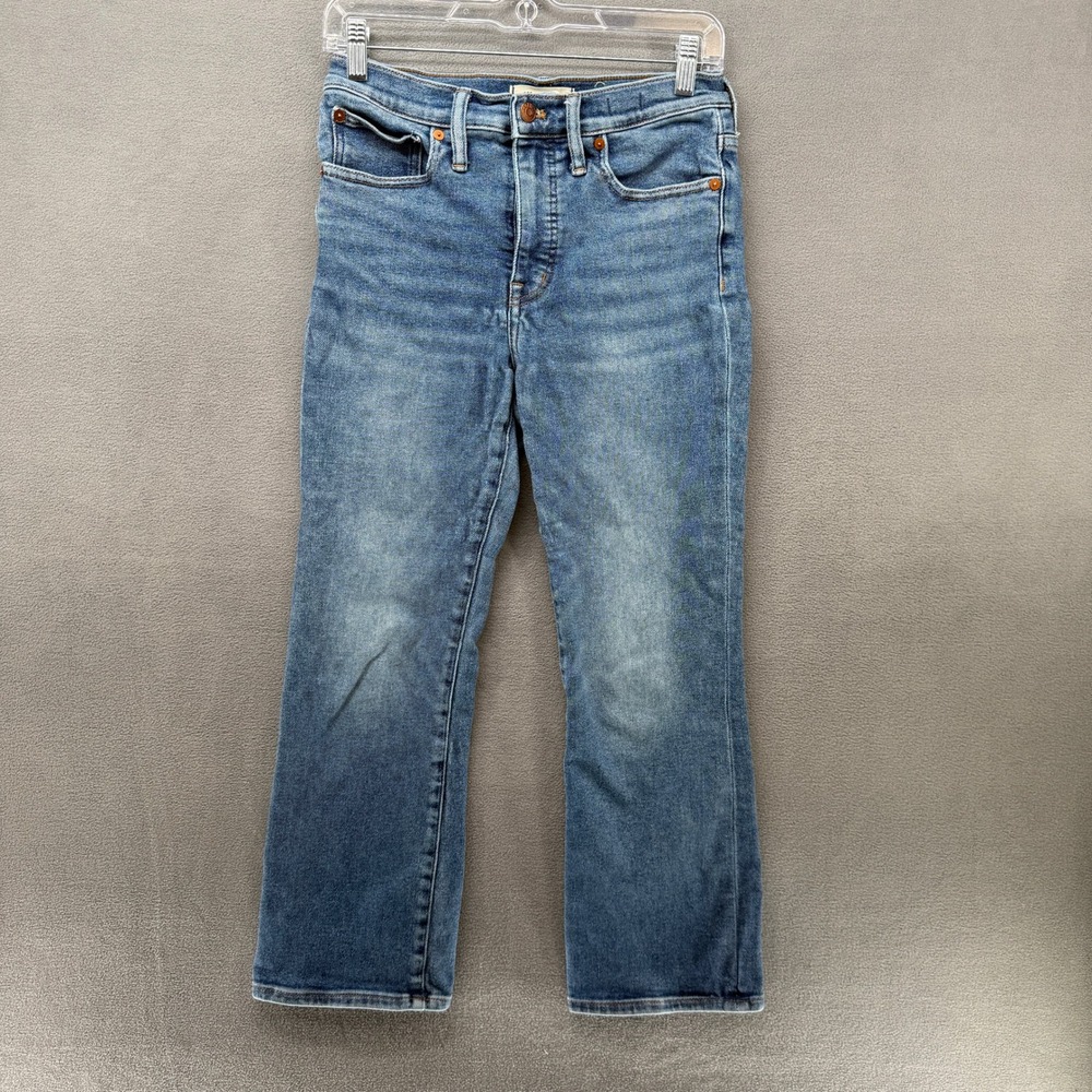 Madewell Cali Demi-Boot Jeans Womens 27 High Rise Medium Wash Cropped Flare